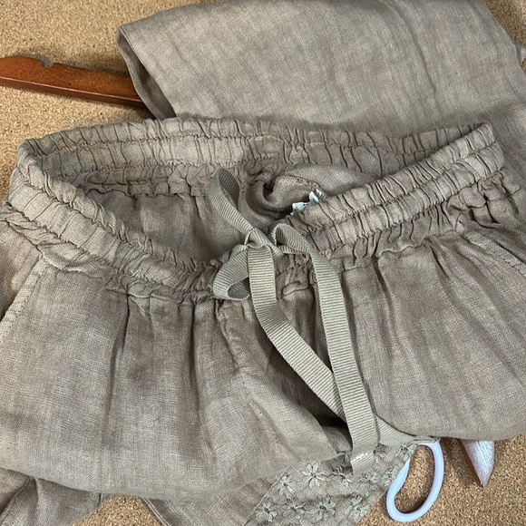 Milio Milano Made in Italy linen khaki linin pants size M - Picture 11 of 11